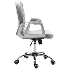 Chaise de bureau pivotante mi-dossier capitonnée en velours – Gris/Noir/Beige/Blanc/Rose, Individuelle