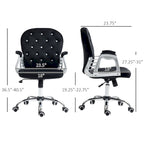Chaise de bureau pivotante mi-dossier capitonnée en velours – Gris/Noir/Beige/Blanc/Rose, Individuelle