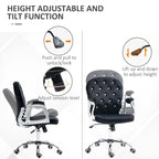 Chaise de bureau pivotante mi-dossier capitonnée en velours – Gris/Noir/Beige/Blanc/Rose, Individuelle