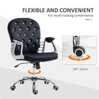 Chaise de bureau pivotante mi-dossier capitonnée en velours – Gris/Noir/Beige/Blanc/Rose, Individuelle