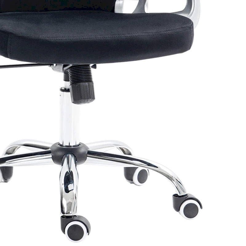 Chaise de bureau pivotante mi-dossier capitonnée en velours – Gris/Noir/Beige/Blanc/Rose, Individuelle