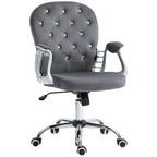 Chaise de bureau pivotante mi-dossier capitonnée en velours – Gris/Noir/Beige/Blanc/Rose, Individuelle