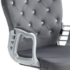 Chaise de bureau pivotante mi-dossier capitonnée en velours – Gris/Noir/Beige/Blanc/Rose, Individuelle