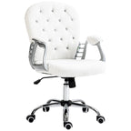 Chaise de bureau pivotante mi-dossier capitonnée en velours – Gris/Noir/Beige/Blanc/Rose, Individuelle