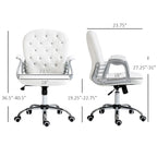 Chaise de bureau pivotante mi-dossier capitonnée en velours – Gris/Noir/Beige/Blanc/Rose, Individuelle