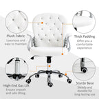 Chaise de bureau pivotante mi-dossier capitonnée en velours – Gris/Noir/Beige/Blanc/Rose, Individuelle