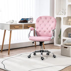 Chaise de bureau pivotante mi-dossier capitonnée en velours – Gris/Noir/Beige/Blanc/Rose, Individuelle