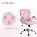Chaise de bureau pivotante mi-dossier capitonnée en velours – Gris/Noir/Beige/Blanc/Rose, Individuelle