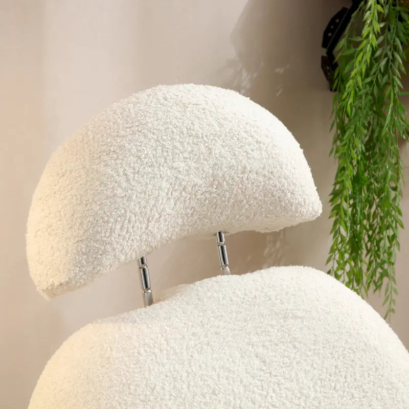 Fauteuil à bascule planeur en tissu Sherpa beige/rose/gris, 1 place