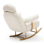 Fauteuil à bascule planeur en tissu Sherpa beige/rose/gris, 1 place