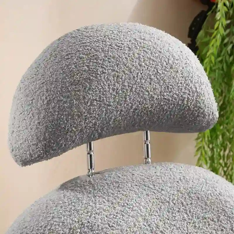 Fauteuil à bascule planeur en tissu Sherpa beige/rose/gris, 1 place