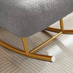 Fauteuil à bascule planeur en tissu Sherpa beige/rose/gris, 1 place
