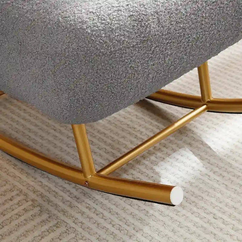 Fauteuil à bascule planeur en tissu Sherpa beige/rose/gris, 1 place