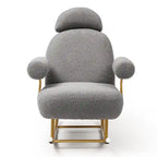 Fauteuil à bascule planeur en tissu Sherpa beige/rose/gris, 1 place