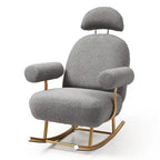 Fauteuil à bascule planeur en tissu Sherpa beige/rose/gris, 1 place