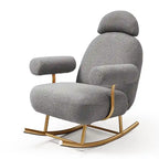 Fauteuil à bascule planeur en tissu Sherpa beige/rose/gris, 1 place