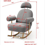 Fauteuil à bascule planeur en tissu Sherpa beige/rose/gris, 1 place