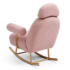 Fauteuil à bascule planeur en tissu Sherpa beige/rose/gris, 1 place