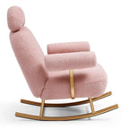 Fauteuil à bascule planeur en tissu Sherpa beige/rose/gris, 1 place