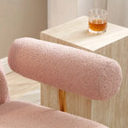 Fauteuil à bascule planeur en tissu Sherpa beige/rose/gris, 1 place