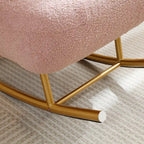 Fauteuil à bascule planeur en tissu Sherpa beige/rose/gris, 1 place