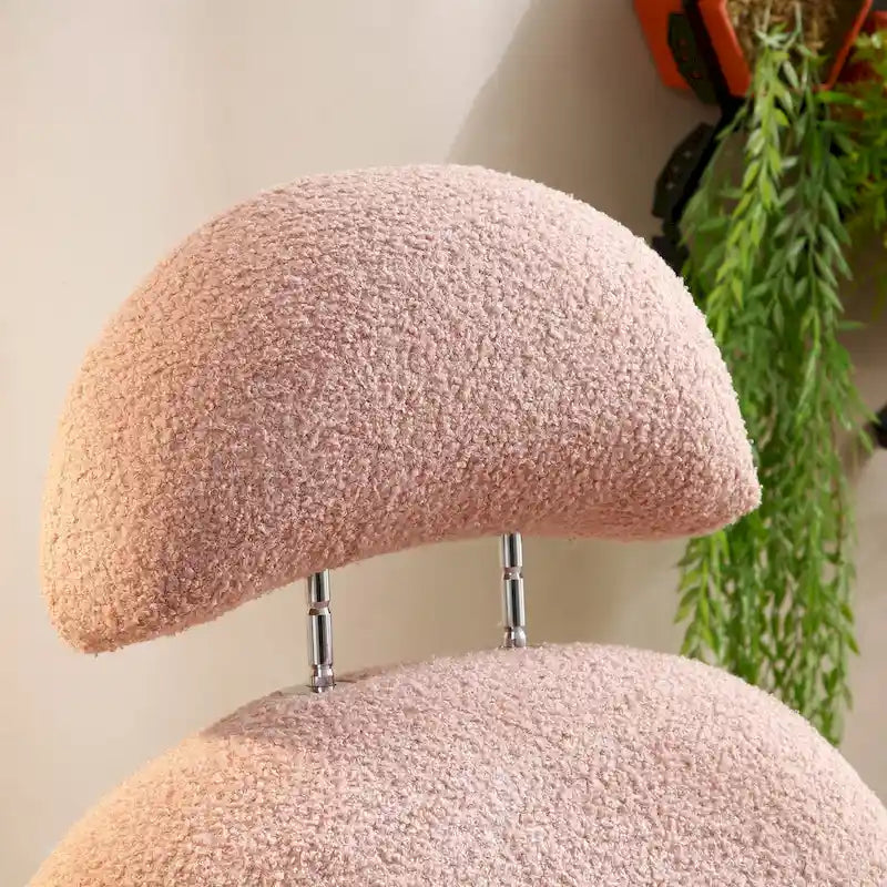 Fauteuil à bascule planeur en tissu Sherpa beige/rose/gris, 1 place