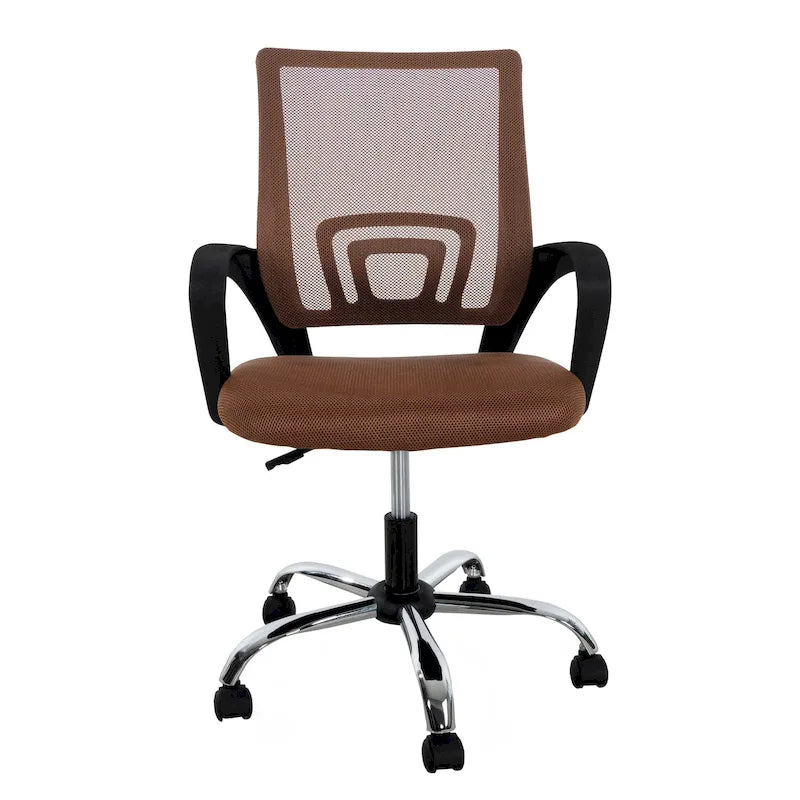Chaise pivotante mi-dossier en maille noire / blanche / grise / bleue / marron, lot de 4