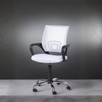 Chaise pivotante mi-dossier en maille noire / blanche / grise / bleue / marron, lot de 4