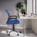 Chaise pivotante mi-dossier en maille noire / blanche / grise / bleue / marron, lot de 4