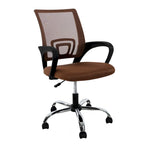 Chaise pivotante mi-dossier en maille noire / blanche / grise / bleue / marron, lot de 4