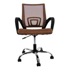 Chaise pivotante mi-dossier en maille noire / blanche / grise / bleue / marron, lot de 4
