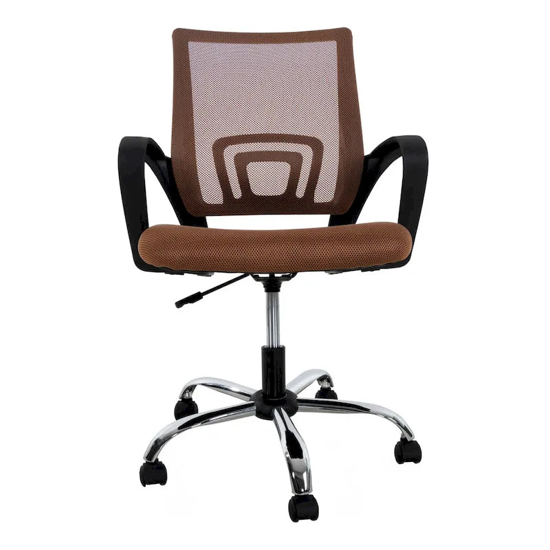 Chaise pivotante mi-dossier en maille noire / blanche / grise / bleue / marron, lot de 4