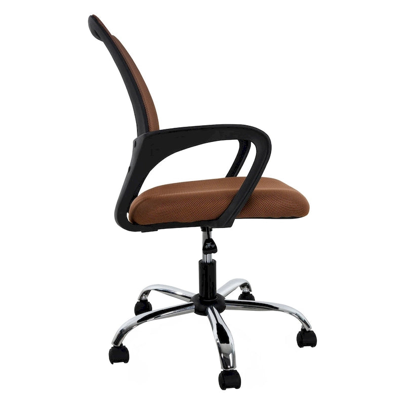 Chaise pivotante mi-dossier en maille noire / blanche / grise / bleue / marron, lot de 4