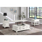 Table basse relevable Soft White Farmhouse
