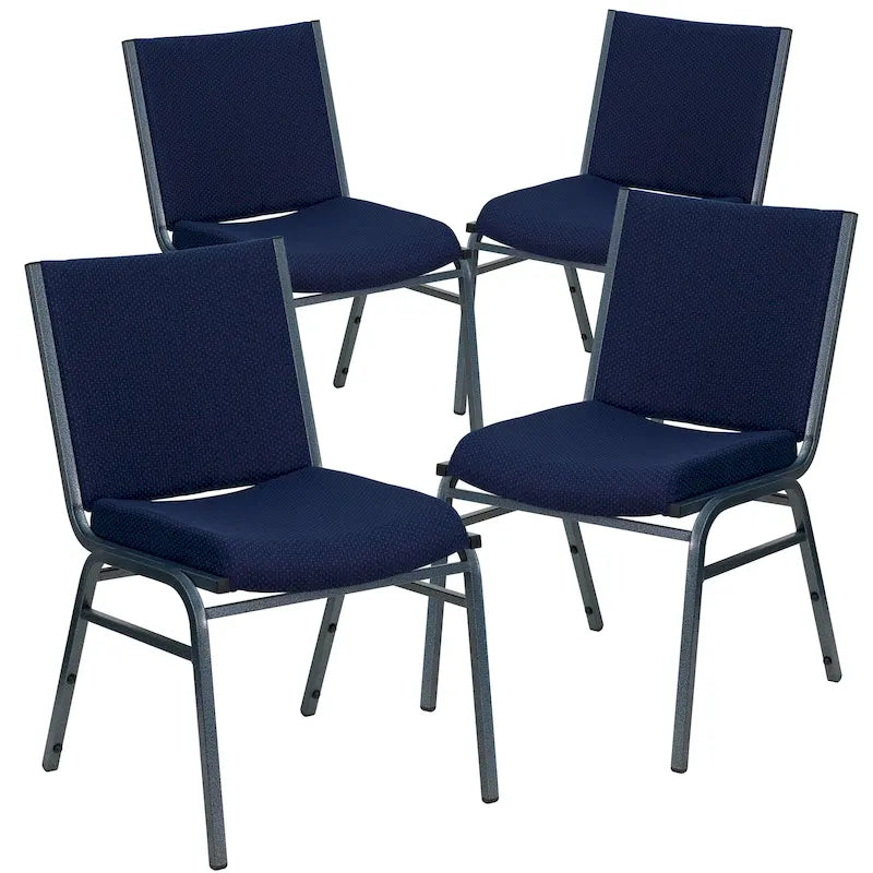Chaise empilable polyvalente – Tissu/Vinyle, lot de 4, empilable jusqu'à 12 chaises