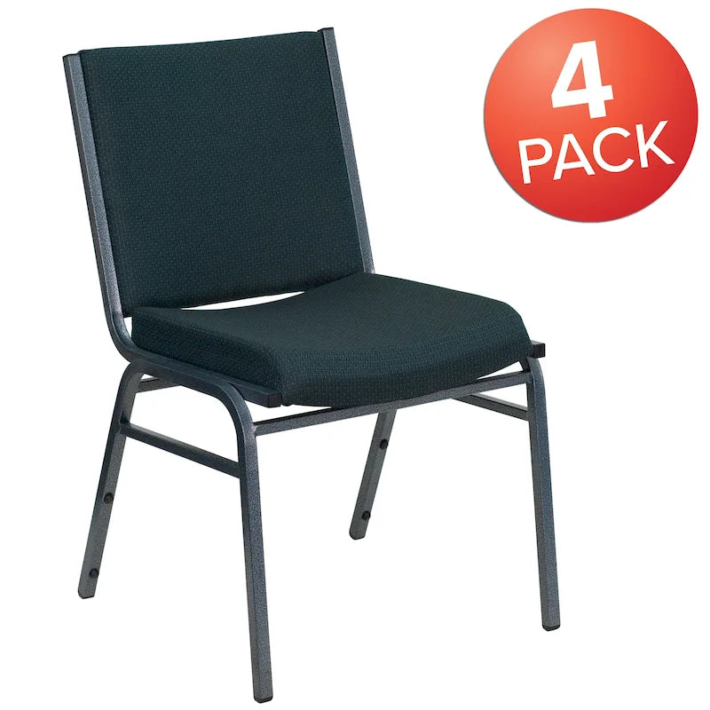 Chaise empilable polyvalente – Tissu/Vinyle, lot de 4, empilable jusqu'à 12 chaises