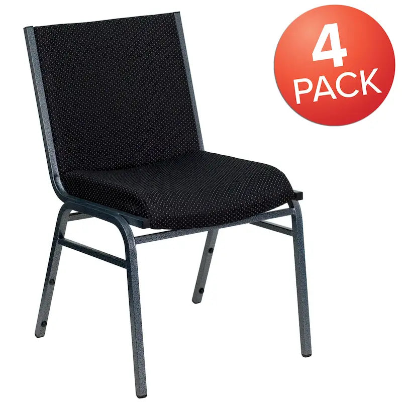 Chaise empilable polyvalente – Tissu/Vinyle, lot de 4, empilable jusqu'à 12 chaises