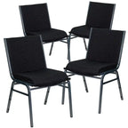 Chaise empilable polyvalente – Tissu/Vinyle, lot de 4, empilable jusqu'à 12 chaises