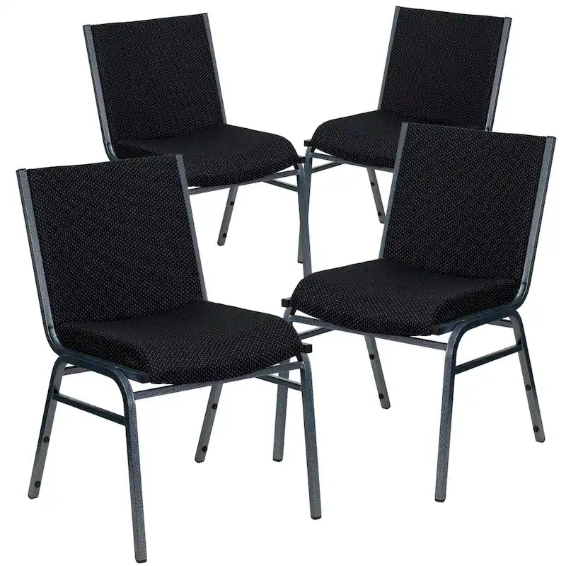 Chaise empilable polyvalente – Tissu/Vinyle, lot de 4, empilable jusqu'à 12 chaises