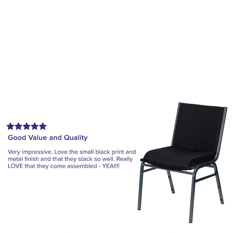 Chaise empilable polyvalente – Tissu/Vinyle, lot de 4, empilable jusqu'à 12 chaises