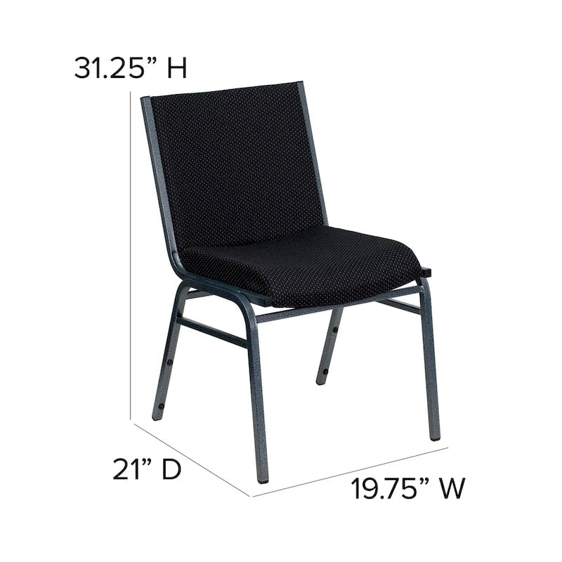 Chaise empilable polyvalente – Tissu/Vinyle, lot de 4, empilable jusqu'à 12 chaises