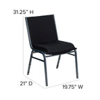 Chaise empilable polyvalente – Tissu/Vinyle, lot de 4, empilable jusqu'à 12 chaises
