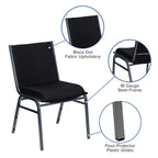 Chaise empilable polyvalente – Tissu/Vinyle, lot de 4, empilable jusqu'à 12 chaises