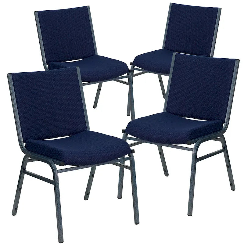 Chaise empilable polyvalente – Tissu/Vinyle, lot de 4, empilable jusqu'à 12 chaises