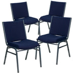 Chaise empilable polyvalente – Tissu/Vinyle, lot de 4, empilable jusqu'à 12 chaises