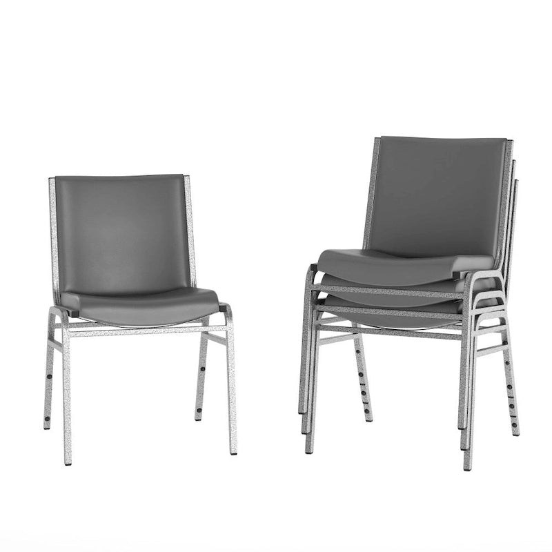 Chaise empilable polyvalente – Tissu/Vinyle, lot de 4, empilable jusqu'à 12 chaises