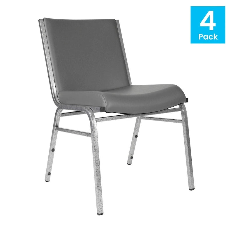 Chaise empilable polyvalente – Tissu/Vinyle, lot de 4, empilable jusqu'à 12 chaises