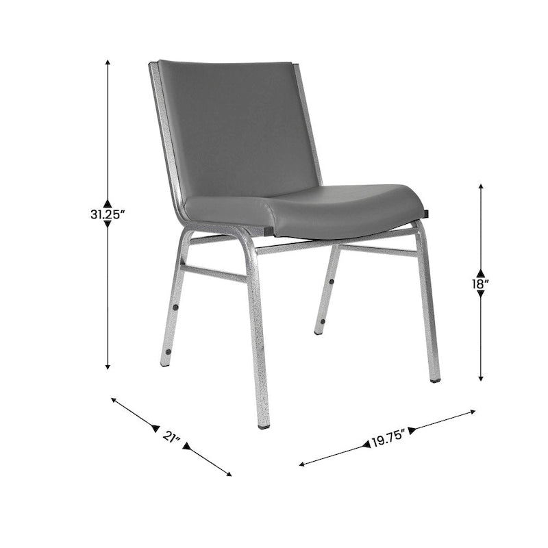 Chaise empilable polyvalente – Tissu/Vinyle, lot de 4, empilable jusqu'à 12 chaises