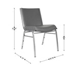 Chaise empilable polyvalente – Tissu/Vinyle, lot de 4, empilable jusqu'à 12 chaises
