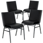 Chaise empilable polyvalente – Tissu/Vinyle, lot de 4, empilable jusqu'à 12 chaises